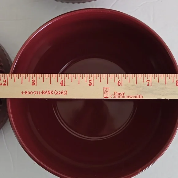 Royal Norfolk Four Cranberry Textured 6" Bowls - Picture 4 of 5